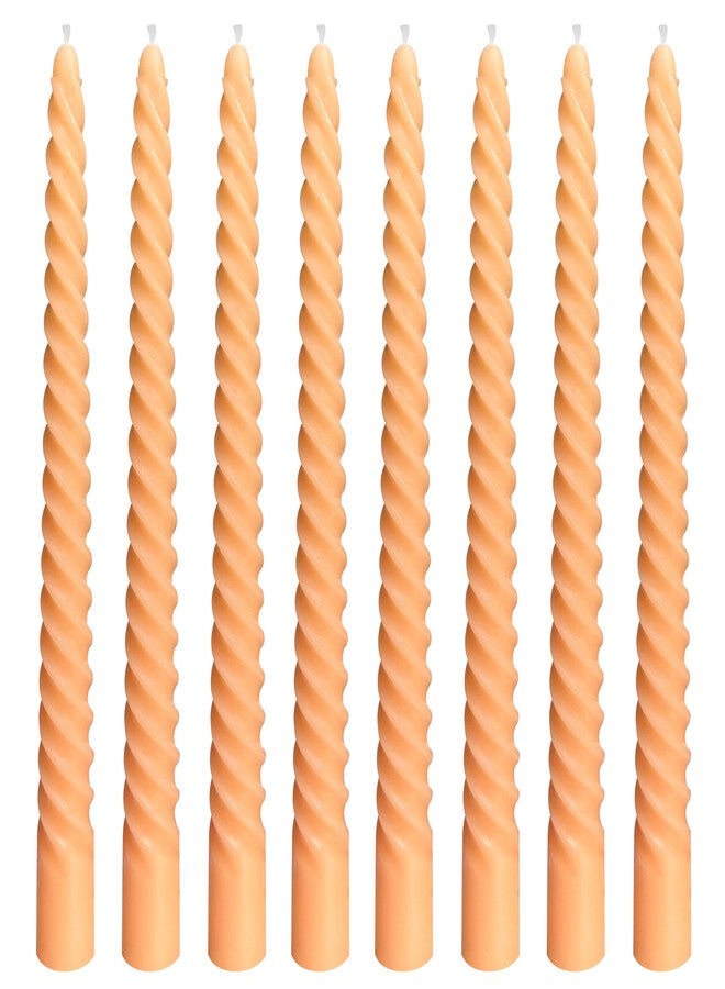 Glowsphere 8 Pack 10 Inch Orange Spiral Taper Candle Set, 7/8 Inch Unscented Driples Candlesticks for Home Decoration, 6-7 Hours Burn - Image 1